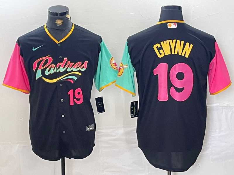 Mens San Diego Padres #19 Tony Gwynn Black City Connect Cool Base Stitched Baseball Jerseys->san diego padres->MLB Jersey